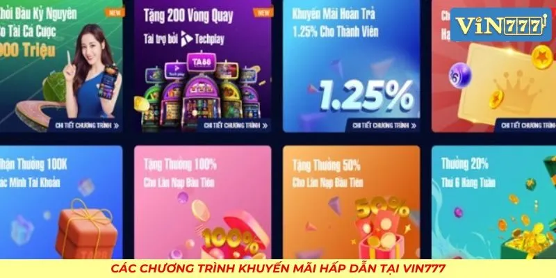Các chương trình khuyến mãi hấp dẫn tại VIN777