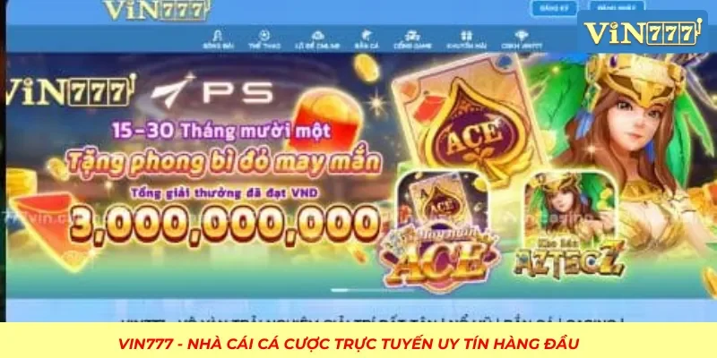 Giao diện của nhà cái VIN777